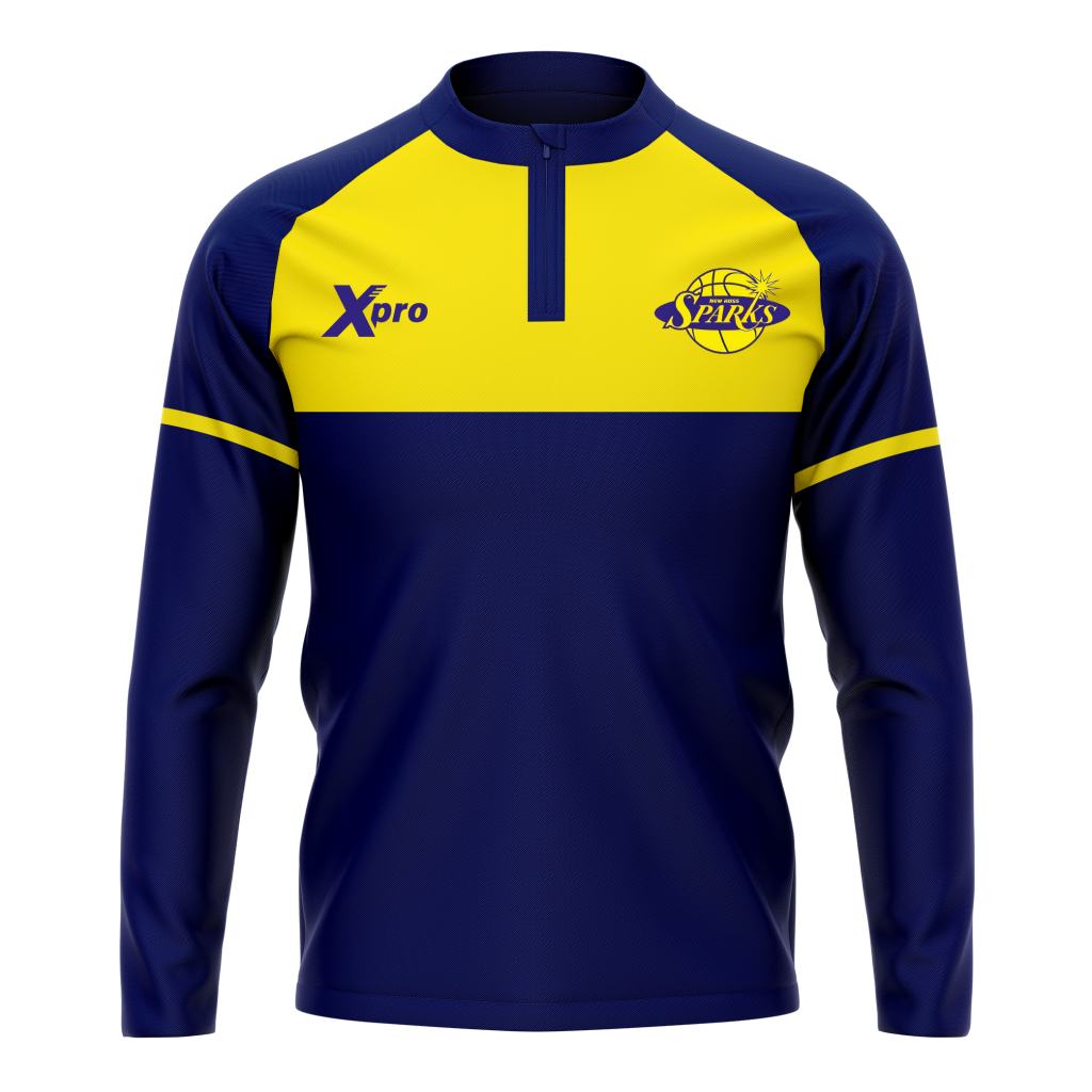 New Ross Sparks Basketball Club New 1/4 Zip Navy/Yellow